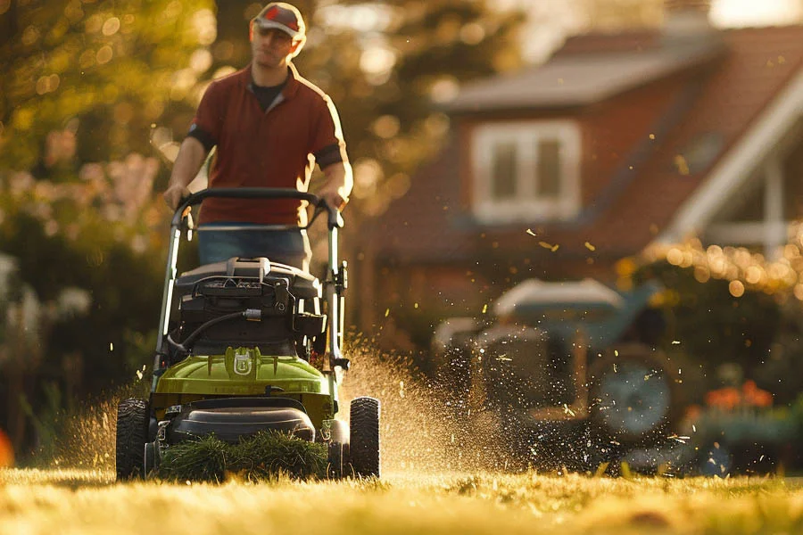 battery powered electric lawn mowers